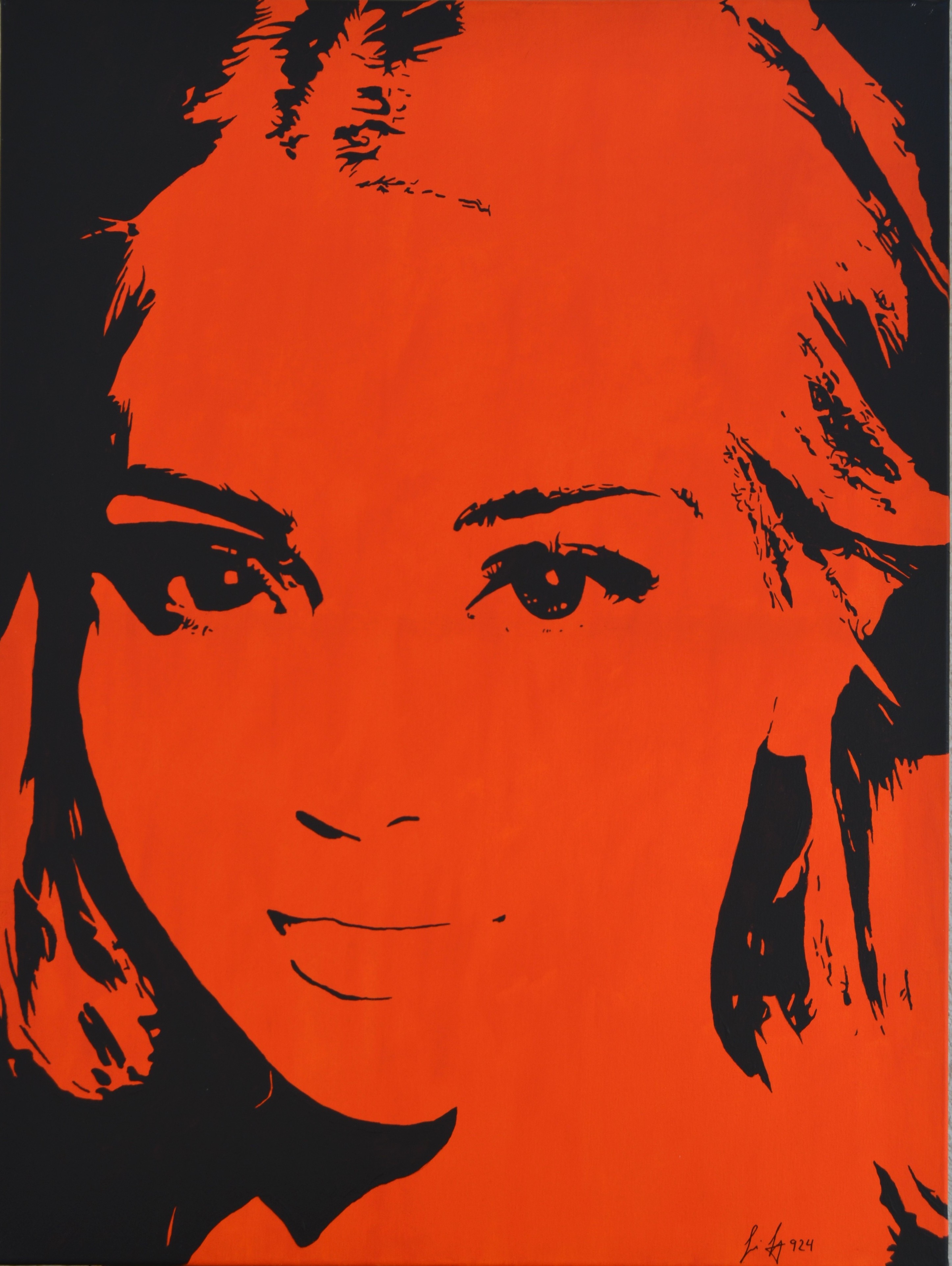 10 orange Face,80x60 cm,Acryl auf Leinwand