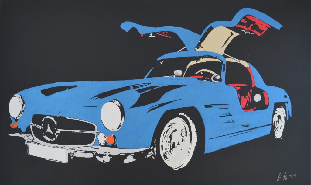 13 Mercedes Benz SL 300, 100x60cm, Acryl auf Leinwand