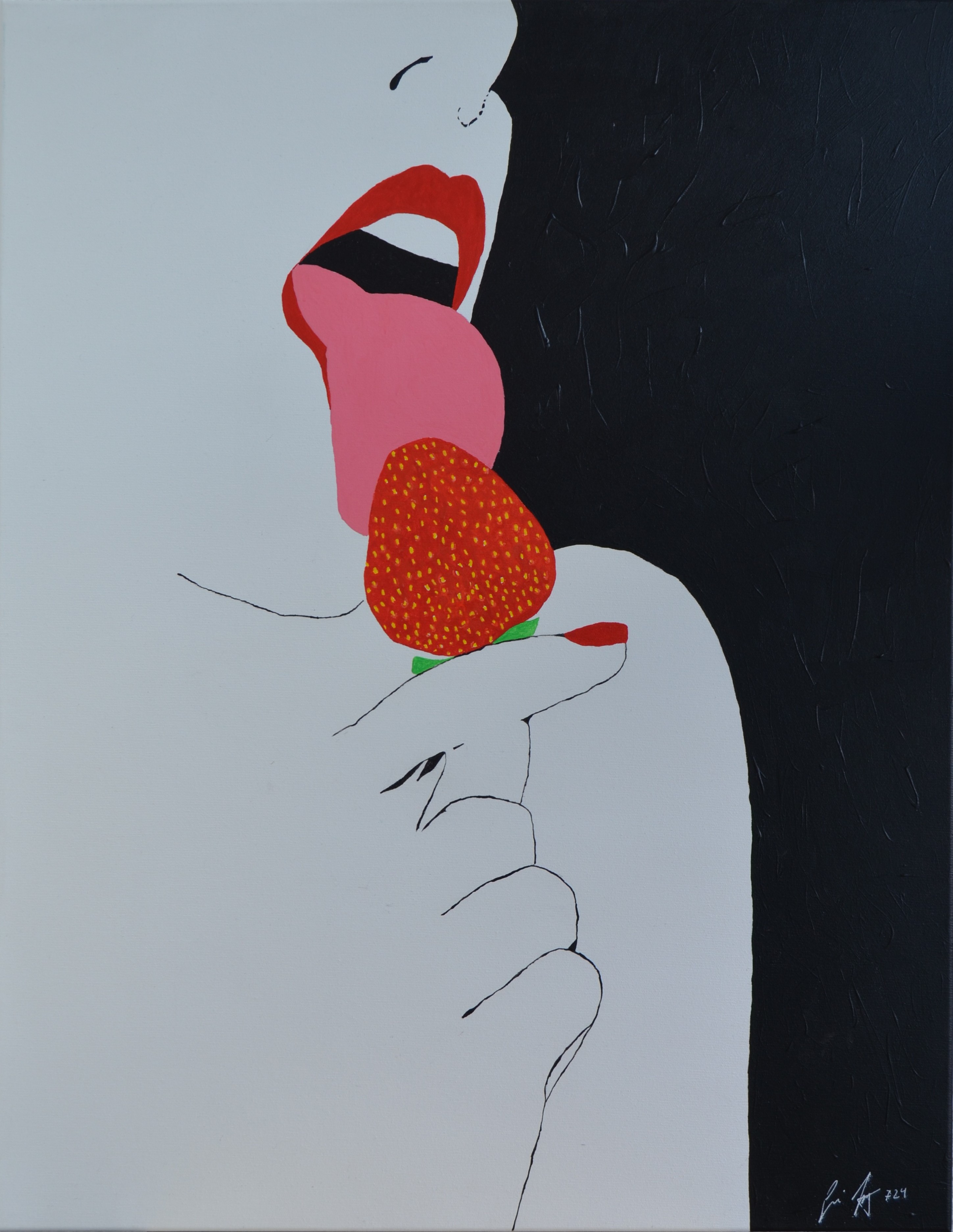 18 Strawberry, 100x70cm,Acryl auf Leinwand