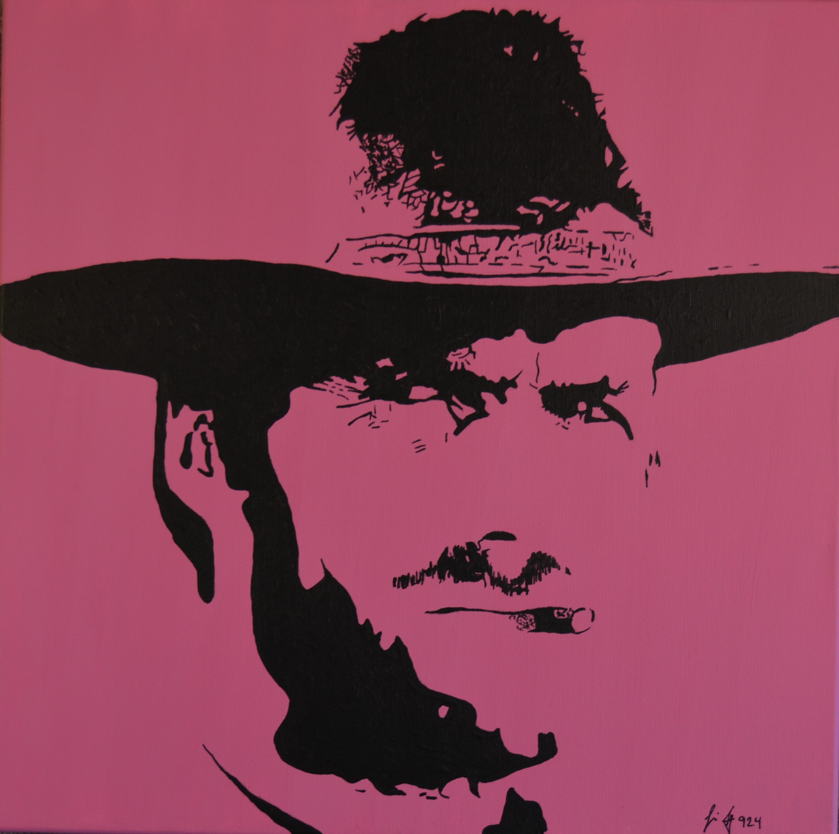 32 Clint Eastwood, 50x50cm, Acryl auf Leinwand