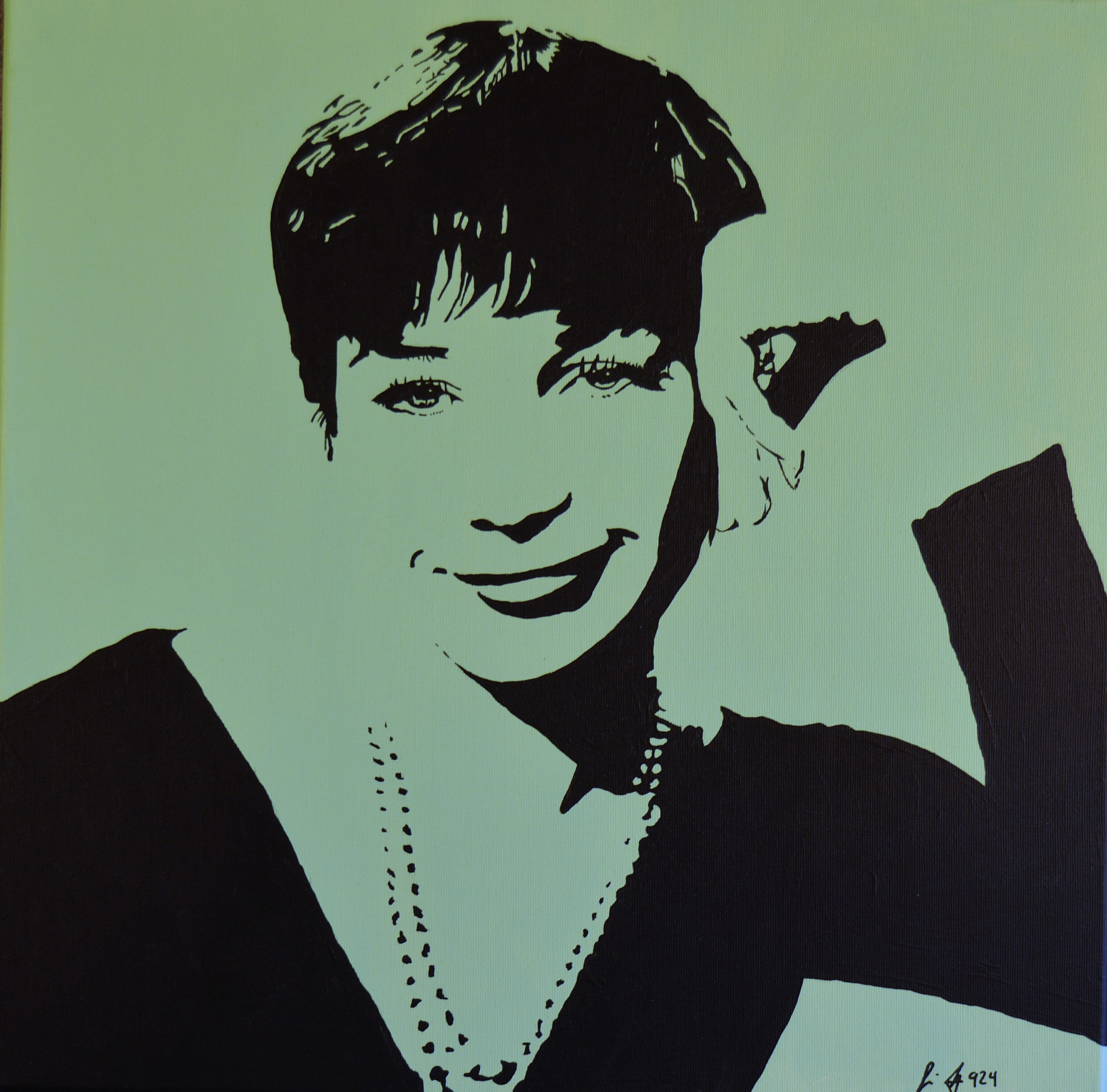 37 Shirley MacLaine, 50x50cm, Acryl auf Leinwand