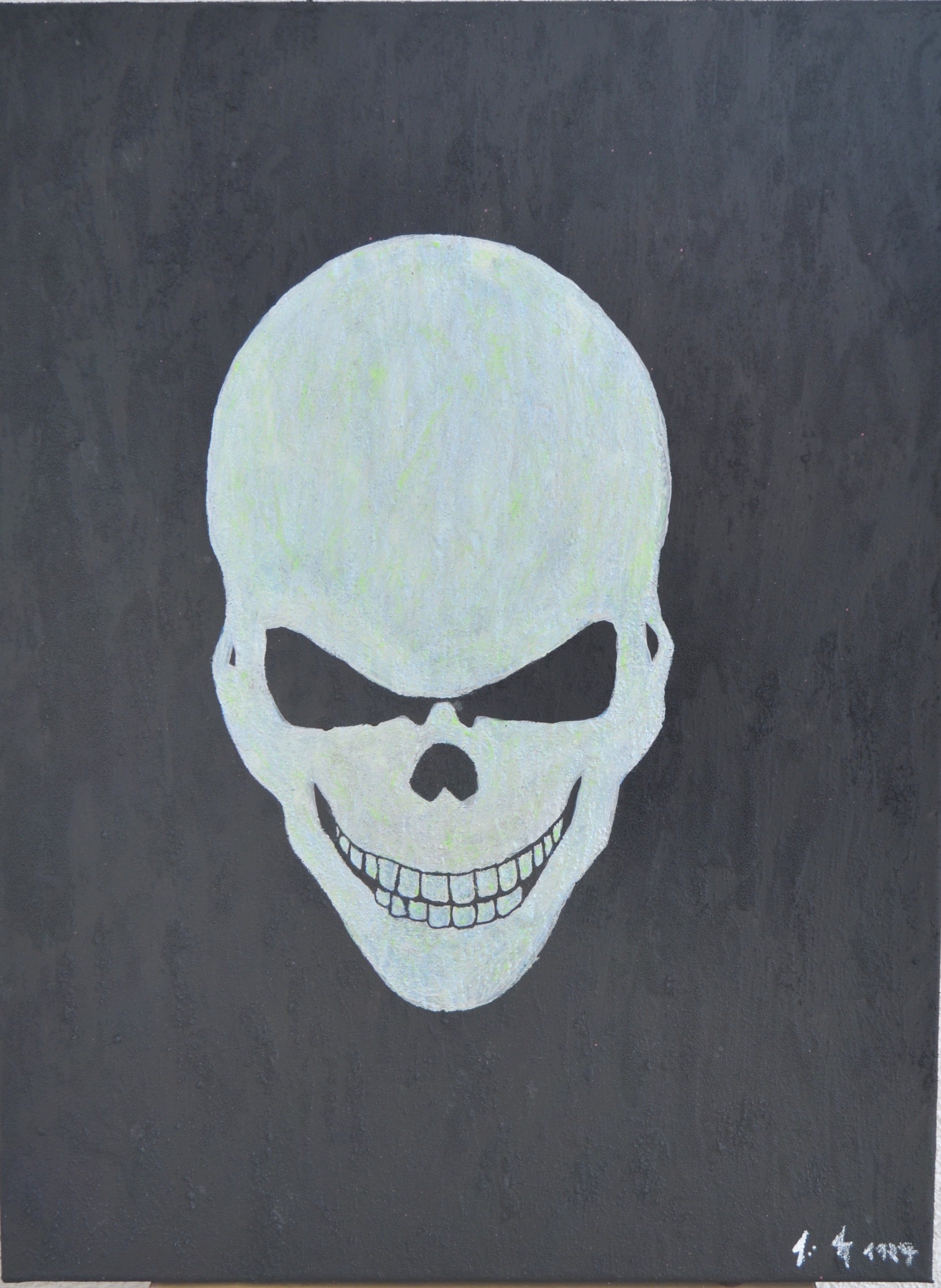 4 Skull,80x60cm, Acryl mit Zucker auf Leinwand