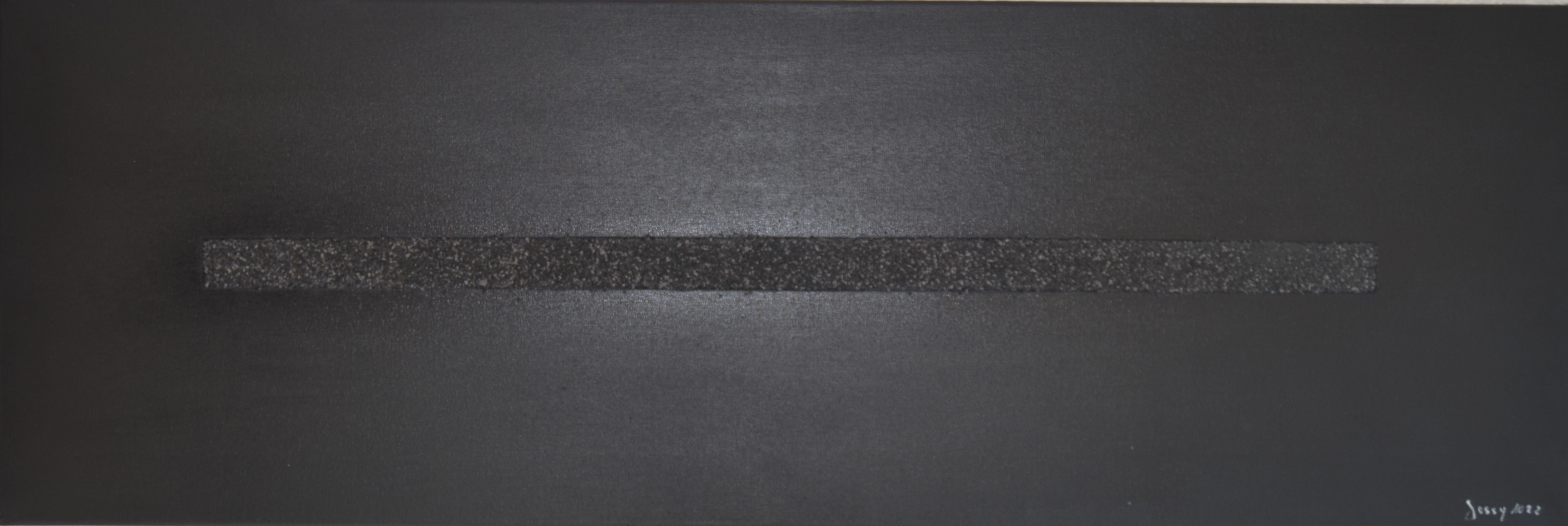 45 down-to-earthness, 120x40cm, Acryl mit Yttrium ( seltene Erden) auf Leinwand