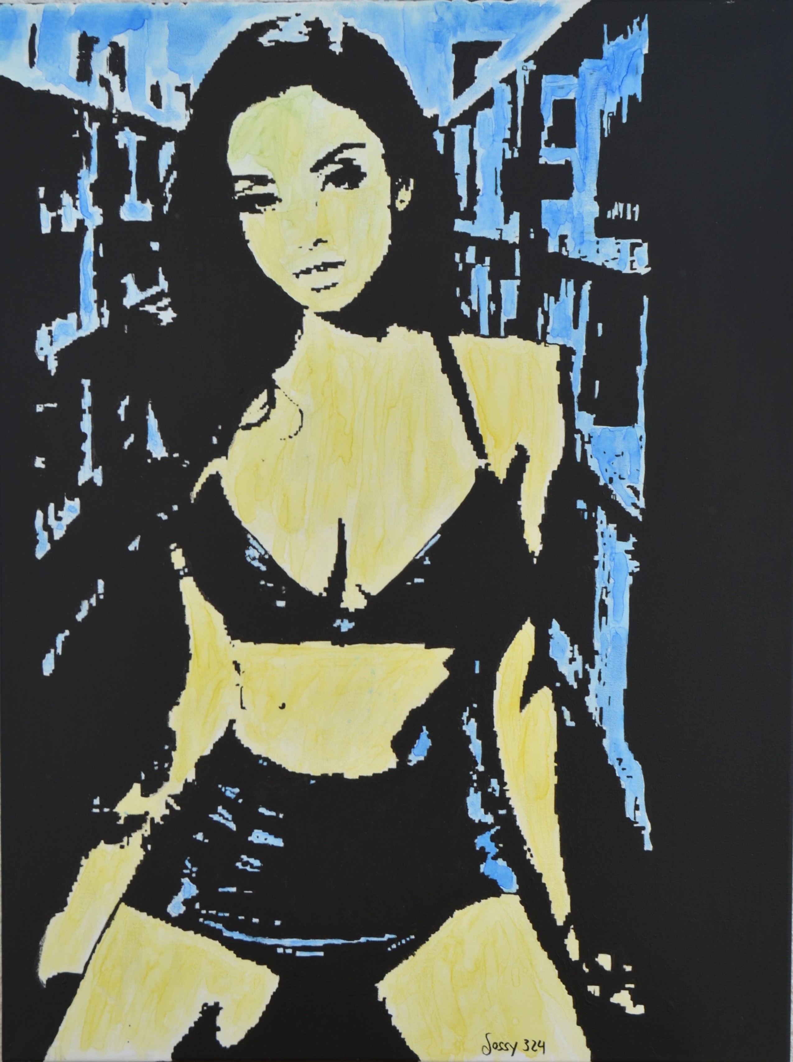 48 dream library, 80x60cm, Acryl mit Alkoholfarben auf Leinwand