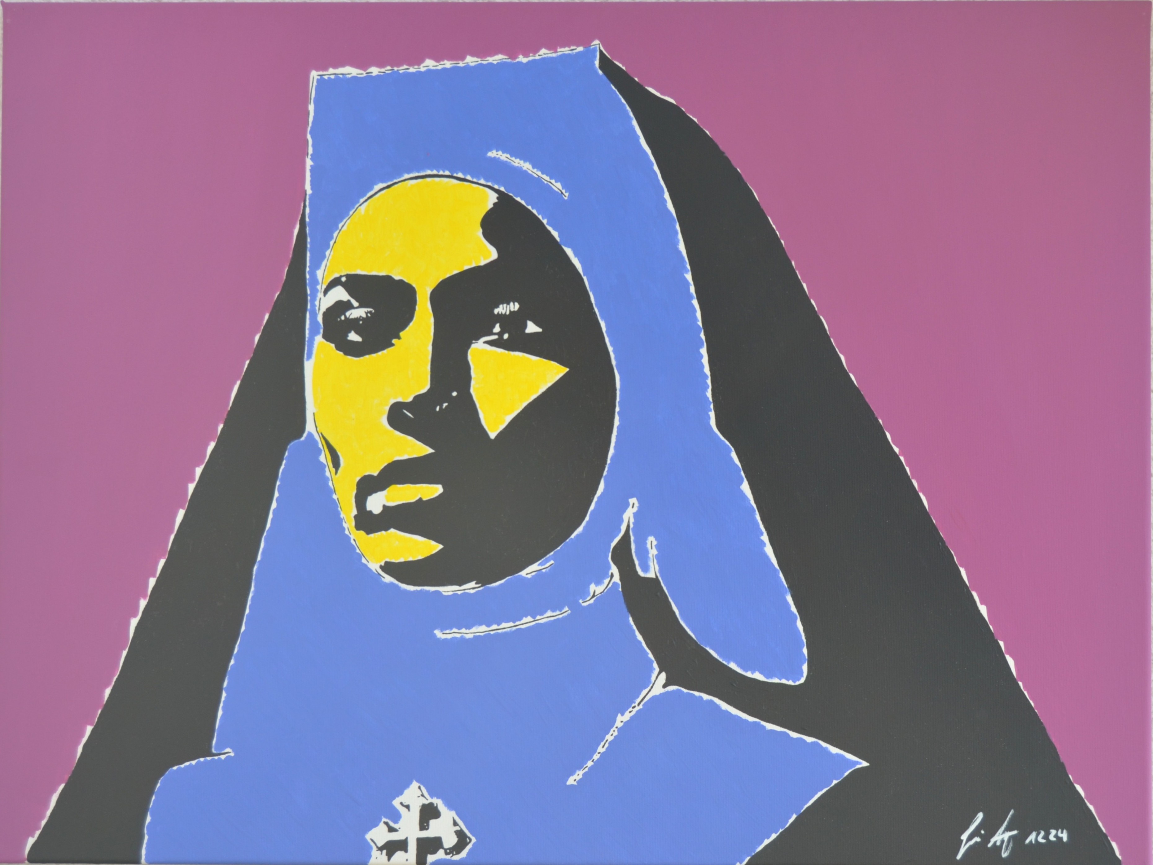 5 Nun,80x60cm,Acryl auf Leinwand