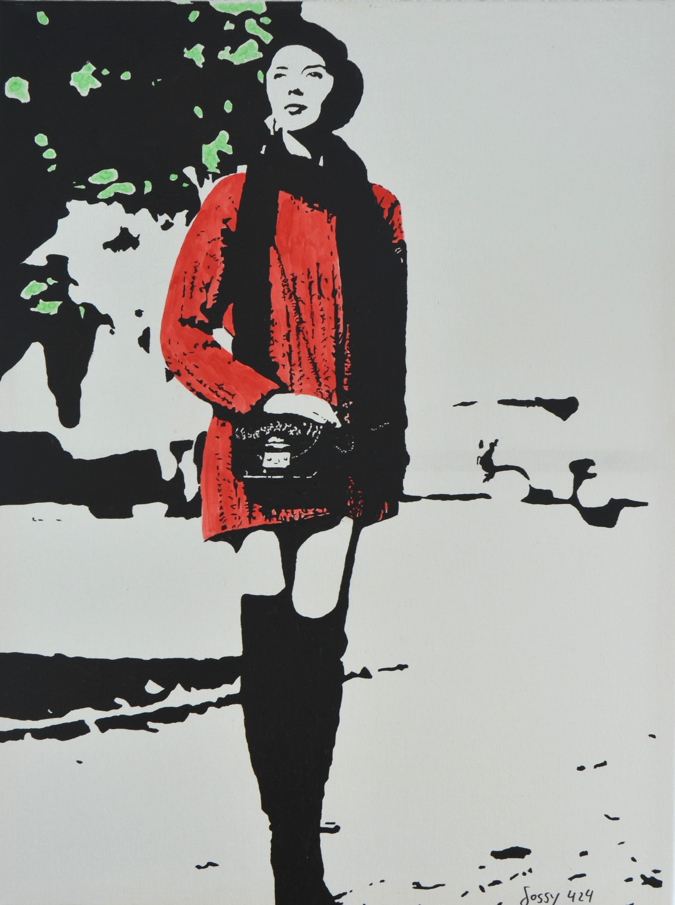 51, walk through paris, 80x60cm,Acryl mit Alkoholfarben auf Leinwand