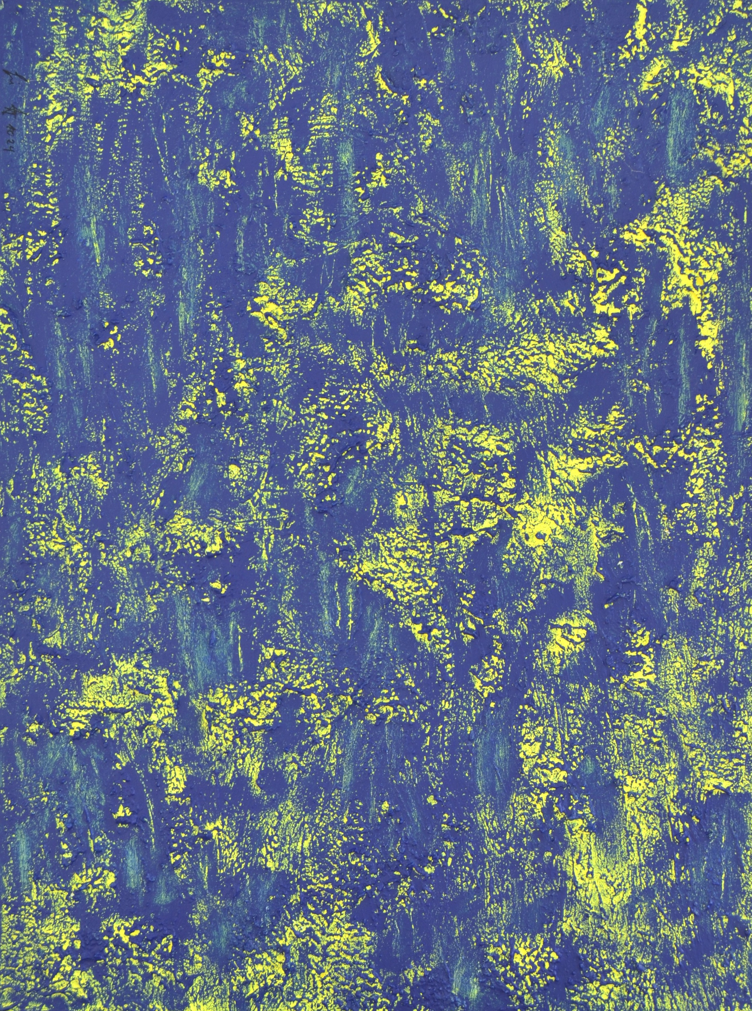 53 Project blue, 80x60cm, Acryl ( Neon) mit Strukturfarbe auf Leinwand