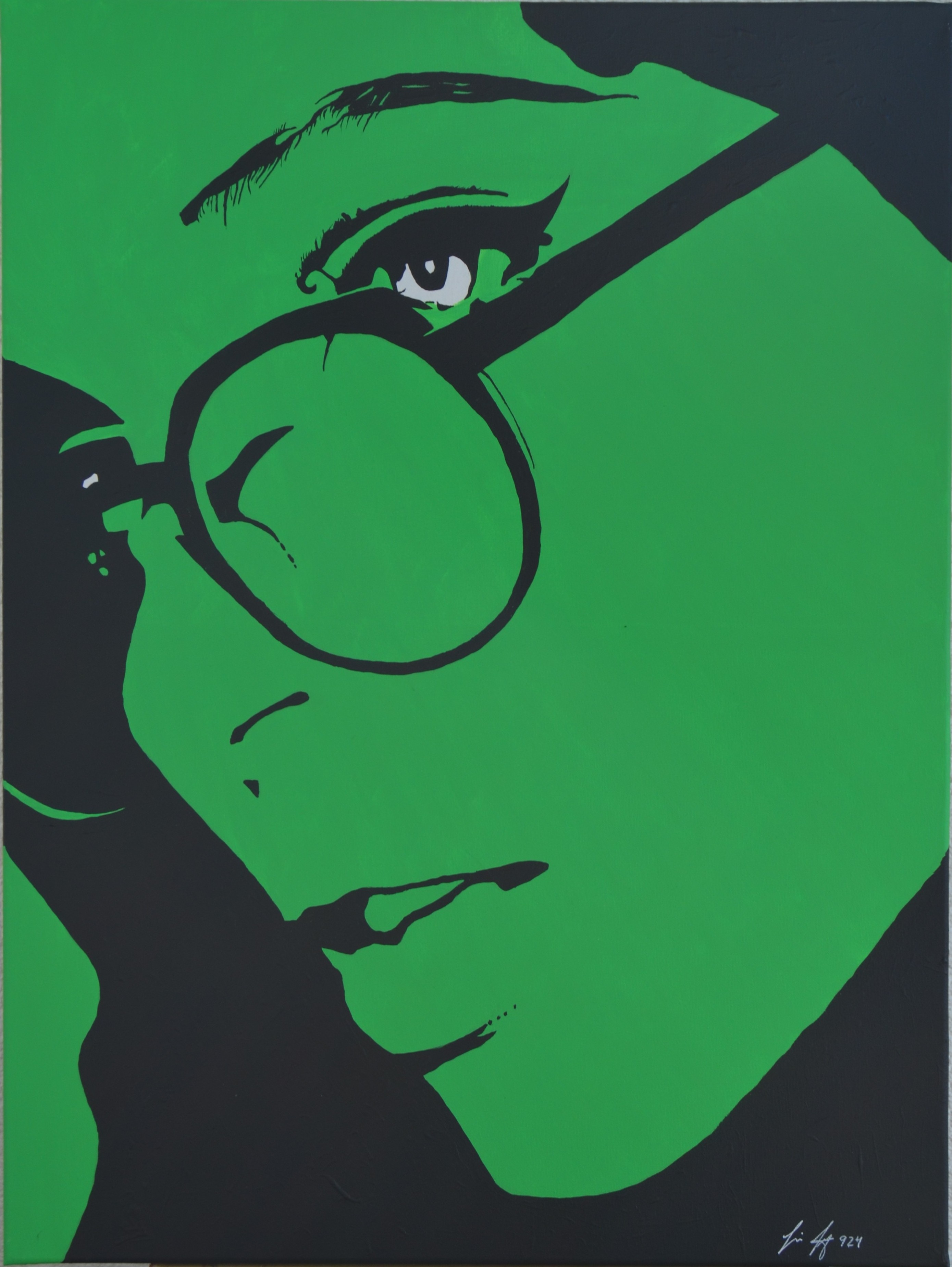 8 green Face,80x60cm, Acryl auf Leinwand