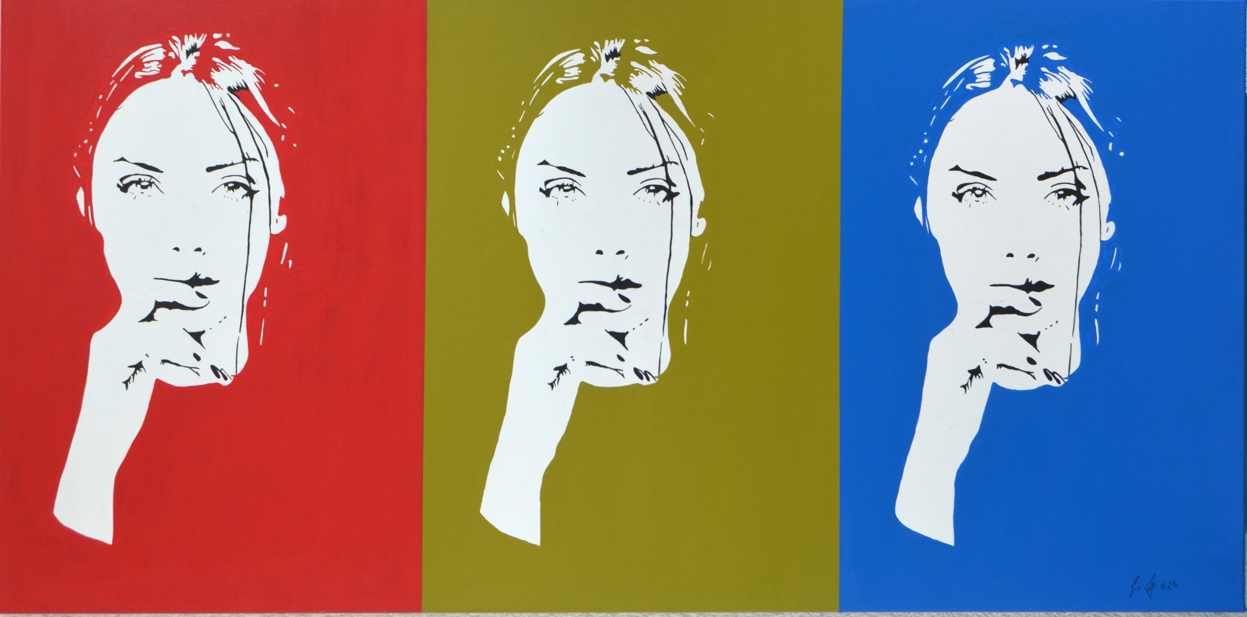 75 die Grüblerin 120x60cm, Acryl auf Leinwand